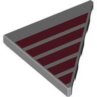 Lego Tile 45° Cut 4 x 4 (Triangle) with Dark Red Stripes Print