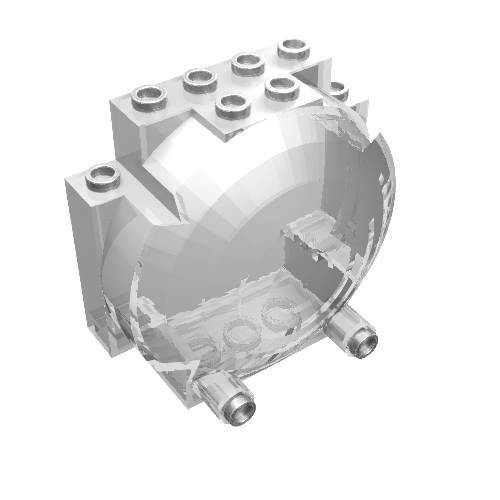 Lego Windscreen 3 x 6 x 5 Bubble with Studs on Top [Plain] / Trans-Clear