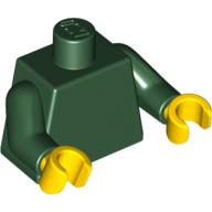 Lego Torso Muscles Outline with Green Lantern Logo Print, Dark Green Arms, Bright Green Hands / Bright Green