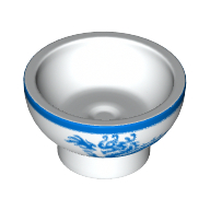 Lego Equipment Dish / Bowl with Dragon Print / White