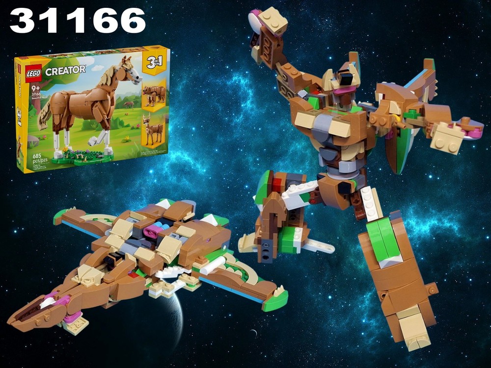 Lego Sentinel Prime (Transformers: One) , alternative built of LEGO Creator 31166: Beautiful Horse