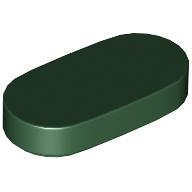 Lego Tile Round 1 x 2 / Dark Green
