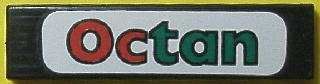 Lego Tile 1 x 4 with 'Octan' on White Background with Rounded Corners Pattern (Sticker) - Set 8440