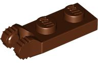 Lego Hinge Plate 1 x 2 Locking with 2 Fingers on End / Reddish Brown