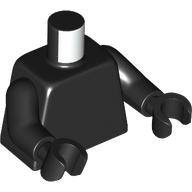 Lego Torso, Black Arms and Hands [Plain]