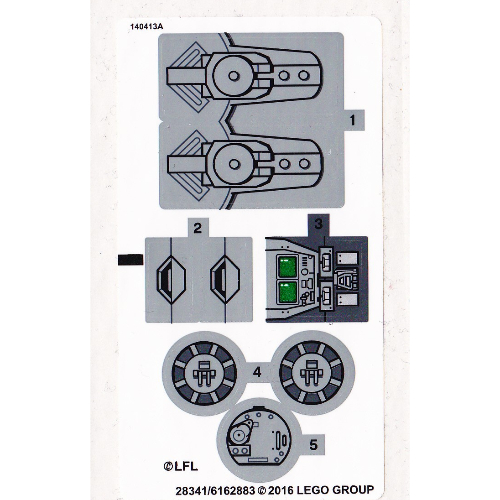 Lego Sticker Sheet for Set 75153-1