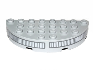 Lego Brick, Round Corner 4 x 8 Full Brick Double with Double Radiator Pattern (Sticker) - Set 9490