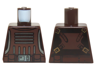 Lego Torso SW Vest with Body Armor with 4 Straps, Buckles and Utility Belt Pattern / Dark Brown
