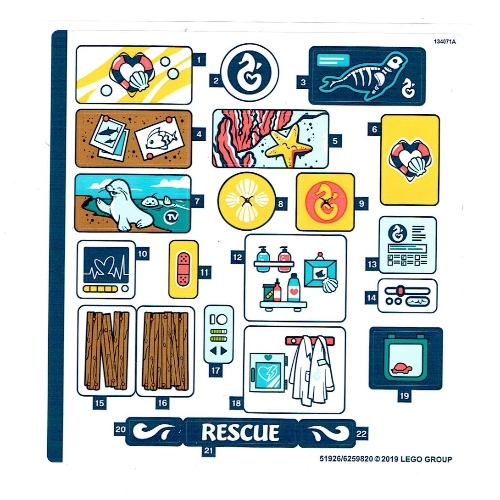 Lego Sticker Sheet 1 for Set 41380-1 / [No Color/Any Color]