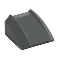 Lego Brick Curved 2 x 2 with Lip, No Studs / Dark Gray