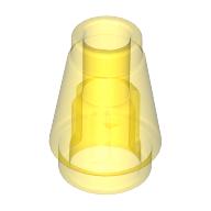 Lego Cone 1 x 1 [Top Groove] / Trans-Yellow