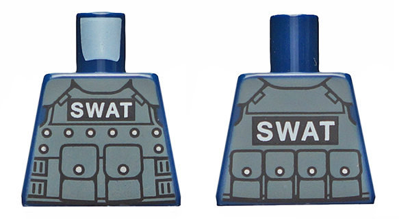 Lego Torso Batman Body Armor with 'SWAT' Pattern / Dark Blue