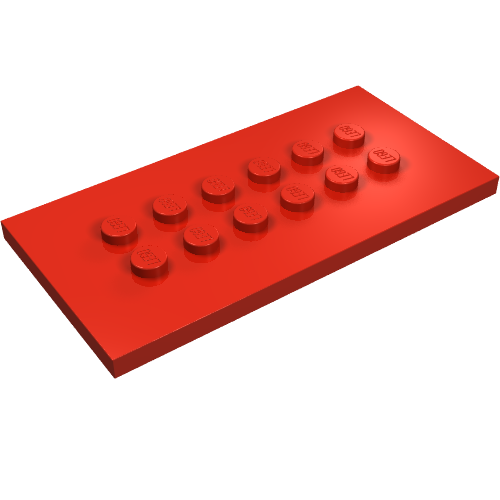 Lego Plate Special 4 x 8 with Studs in Centre / Red