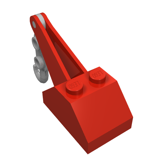 Lego Slope Brick 45° 2 x 3 x 1 & 1/3 Double with Arm and Light Gray Hook crane / Red