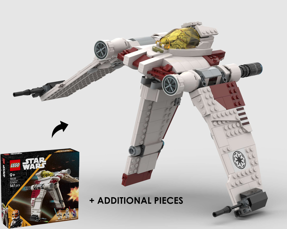 Lego V-19 Torrent Starfighter Modification of Set 75432