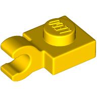 Lego Plate Special 1 x 1 with Clip Horizontal [Thick Open O Clip] / Yellow