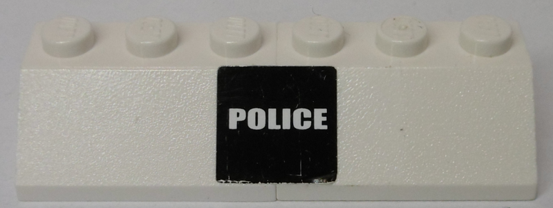 Lego Stickered Assembly 6 x 2 x 1 with 'POLICE' on Black Background Pattern (Sticker) - Set 7245