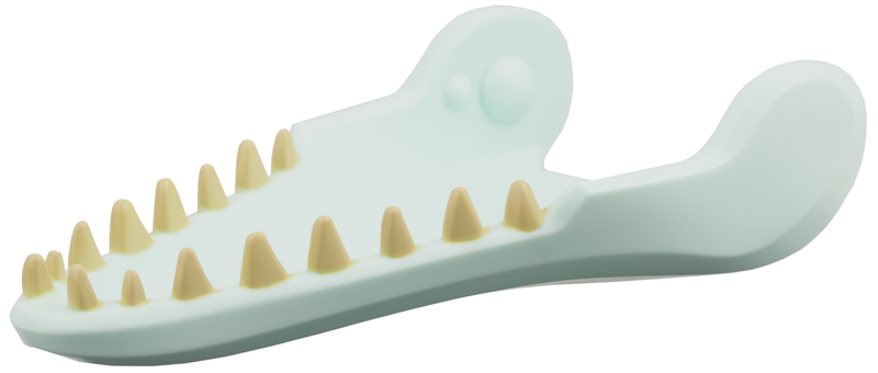 Lego Dinosaur Jaw Lower Mosasaurus with Tan Teeth Pattern / Light Aqua