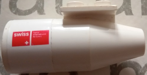 Lego Engine, Smooth Large, 2 x 2 Thin Top Plate with SWISS Air Logo Pattern Model Left Side (Sticker) - Set 4032-8 / White