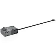 Lego Motor, Large Angular Position, Light Bluish Gray Housing, Black Wire / Dark Bluish Gray