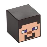 Lego Minifig Head Special, Cube with Minecraft Steve Light Nougat Face Print