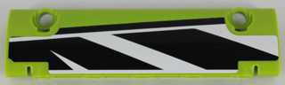 Lego Technic, Panel Curved 11 x 3 with Black and White Stripes Large Pattern Model Left Side (Sticker) - Set 8864