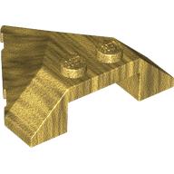 Lego Brick Wedged, Sloped 4 x 4 Pointed / Pearl Gold