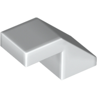 Lego Brick Sloped 45° 2 x 1 with 2/3 Inverted Cutout and no stud / White