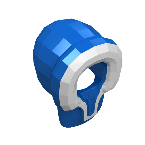 Lego Hood Fur-lined with White Fur Trim Print / Blue
