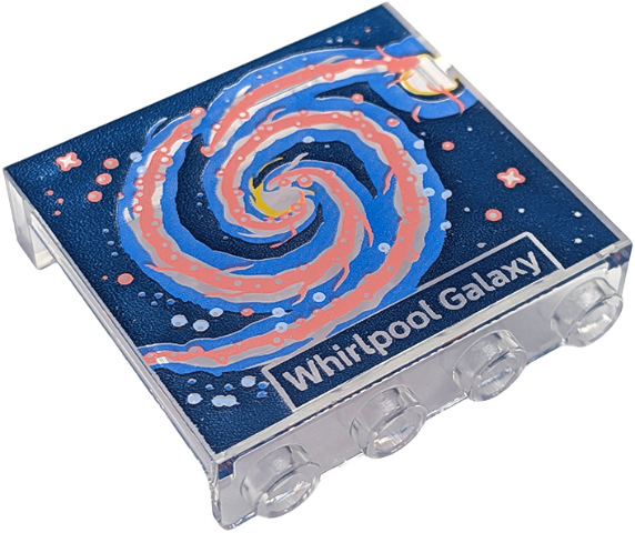 Lego Panel 1 x 4 x 3 with Side Supports - Hollow Studs with Hubble Space Telescope Photo 'Whirlpool Galaxy' Pattern