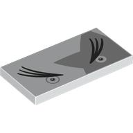 Lego Tile 2 x 4 with Eyes, Large Black Eyelashes, Light Bluish Grey Star Print