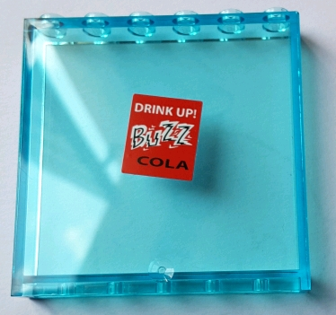 Lego Panel 1 x 6 x 5 with 'DRINK UP! BUZZ COLA' Pattern (Sticker) - Set 71016
