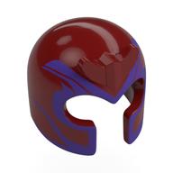 Lego Helmet with Front Prongs with Dark Purple Decorations Print / Dark Red
