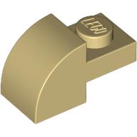 Lego Brick Curved 1 x 2 x 1 with Curved Top / Tan
