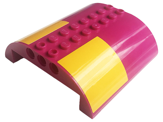 Lego Slope, Curved 8 x 8 x 2 Double with Bright Light Orange Square Pattern on Both Sides (Stickers) - Set 41256