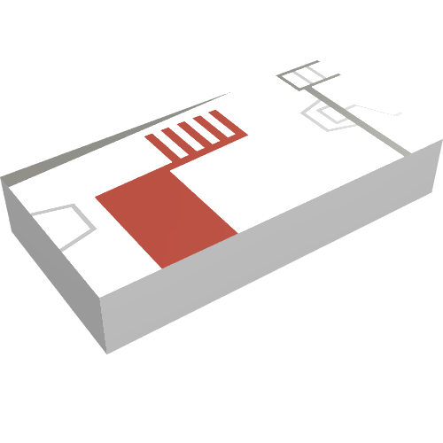 Lego Tile 1 x 2 with X-wing Fighter Left Print