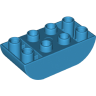 Lego Duplo Brick 2 x 4 Curved Bottom / Dark Azure