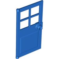 Lego Door 1 x 4 x 6 with 4 Panes and Stud Handle / Blue