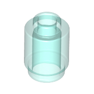 Lego Brick Round 1 x 1 Open Stud / Trans-Light Blue