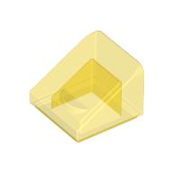 Lego Brick Sloped 30° 1 x 1 x 2/3 (Cheese Slope) / Trans-Yellow