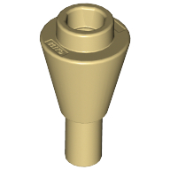 Lego Cone 1 x 1 Inverted with Bar at Bottom (Ice Cream Cone) / Tan