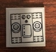 Lego Tile 2 x 2 with SW Machinery Pattern (Sticker) - Set 75244 / Light Bluish Gray