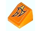 Lego Slope 30 1 x 1 x 2/3 with Orange Flame Pattern Model Right (Sticker) - Set 8135