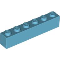 Lego Brick 1 x 6 / Medium Azure