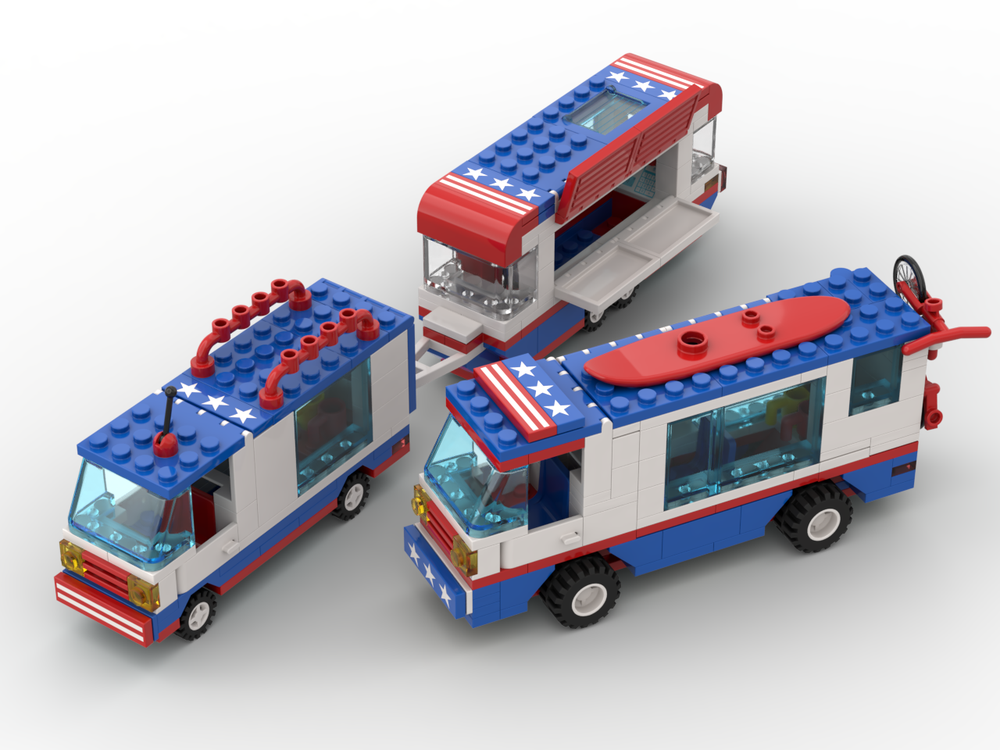 Lego American Caravan Truck & Trailer