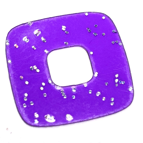 Lego Clikits Icon Accent, Square 2 1/2 x 2 1/2 / Glitter Trans-Medium Purple