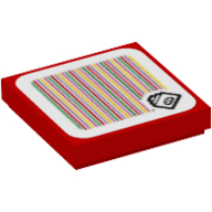 Lego Tile 2 x 2 with Huckit Crab and Barcode Print (Sticker)