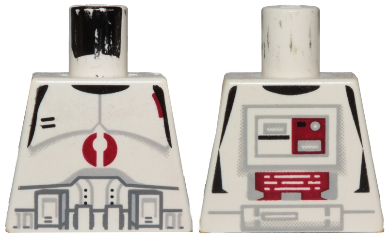 Lego Torso SW Armor Clone Trooper with Dark Red Mark Pattern / White