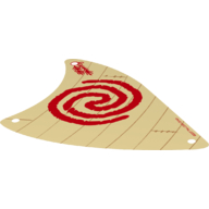Lego Sail, Triangular, with Red Spiral Swirl Print / Tan