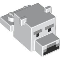 Lego Animal Body Part, Bear Head 1 x 2 with Cube Polar Bear with Pixelated Face, Narrow Eyes Print / White
